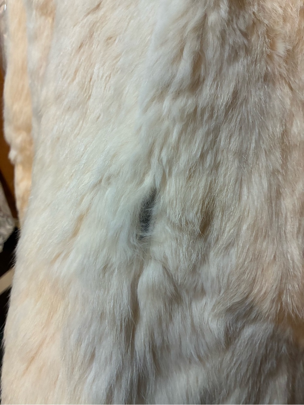Women’s Cream Rabbit Fur Jacket - Picture 5 of 6